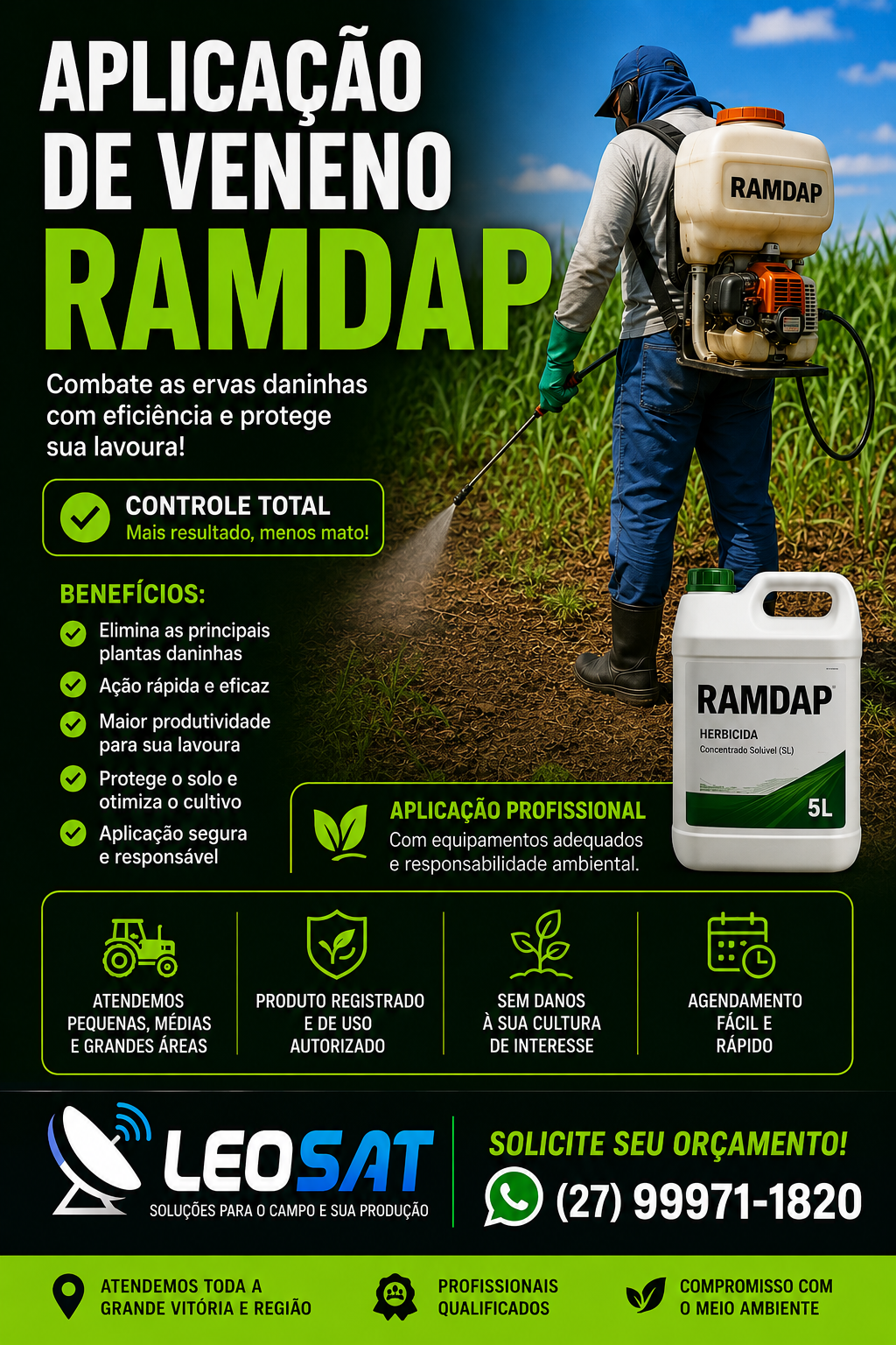 🌱 APLICAÇÃO DE ROUNDUP - CONTROLE DE MATO 🌱