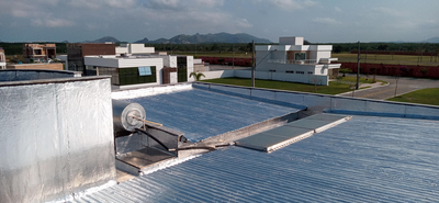 Telhado de zinco revestimento com manta aluminio 