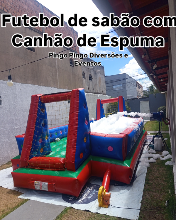Futebol de Sabão Com Canhão de Espuma