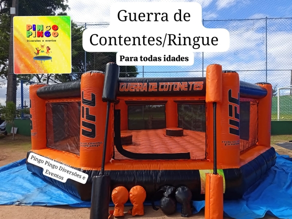 Guerra de Cotonetes Ringue UFC , Touro Mecânico, Tobogã Com Piscina de Bolinha